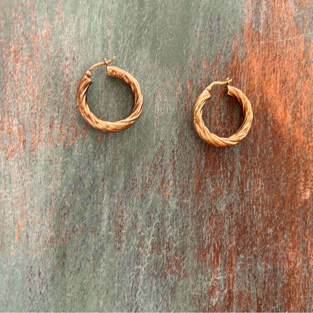 Gold Twisted Hoop Earrings